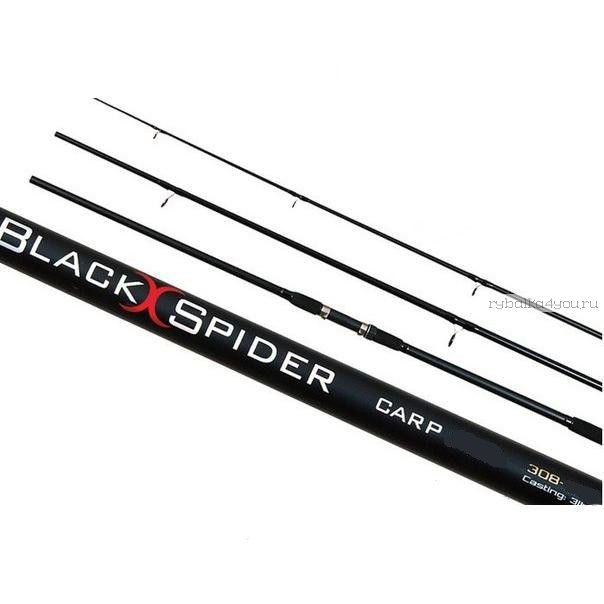 Удилище карповое, штекерное Kaida BLACK SPIDER Carp 3,6м тест -120 g Артикул: 308-360