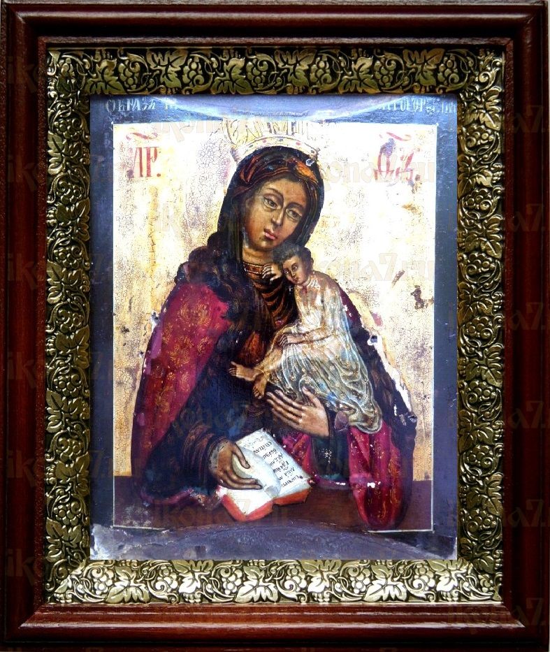Воргольская икона Божьей Матери (19х22), темный киот