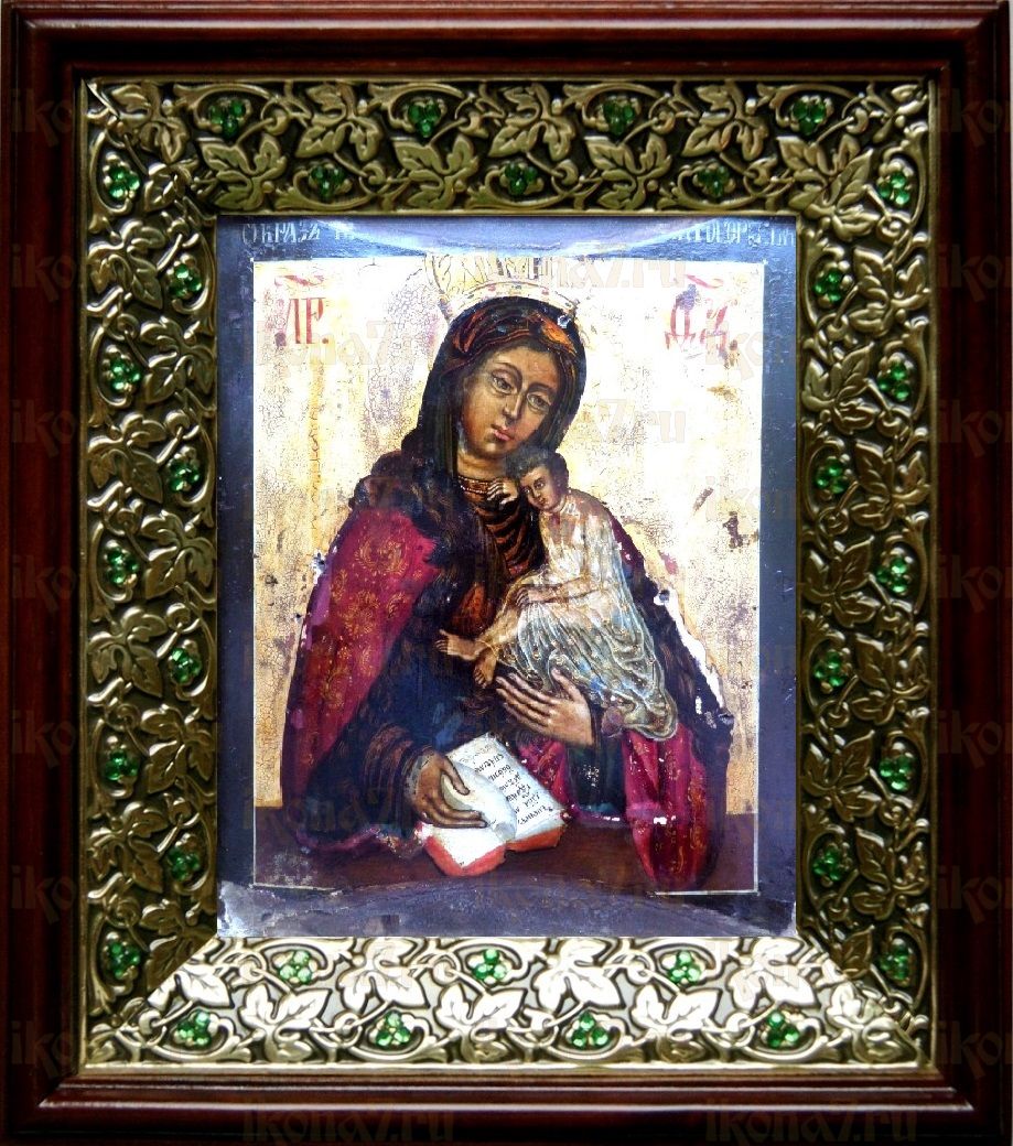 Воргольская икона Божьей Матери (21х24), киот со стразами