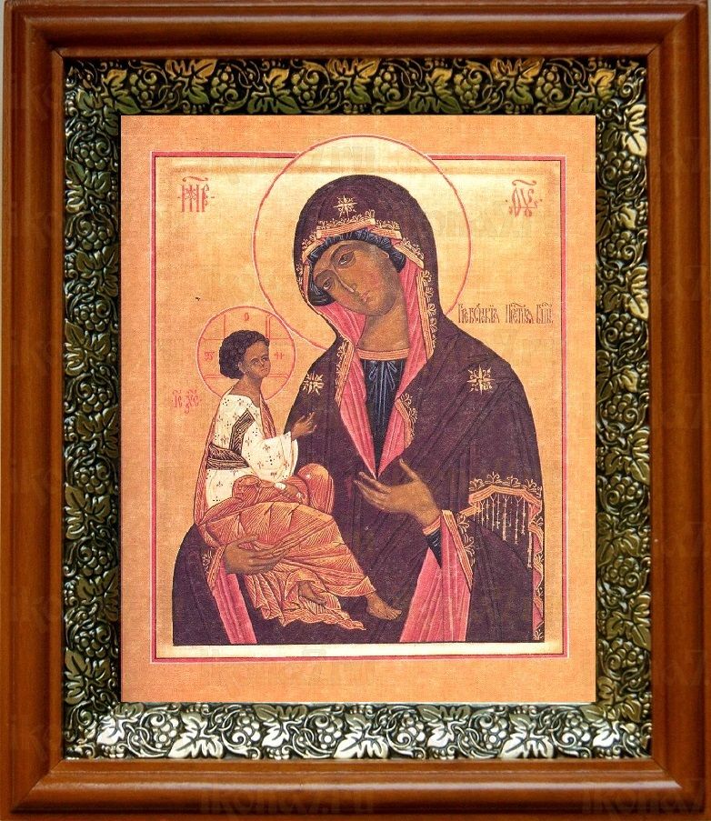 Гребневская икона Божьей Матери (19х22), светлый киот