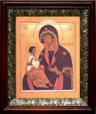 Гребневская икона Божьей Матери (19х22), темный киот
