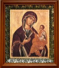 Грузинская икона Божьей Матери (19х22), светлый киот
