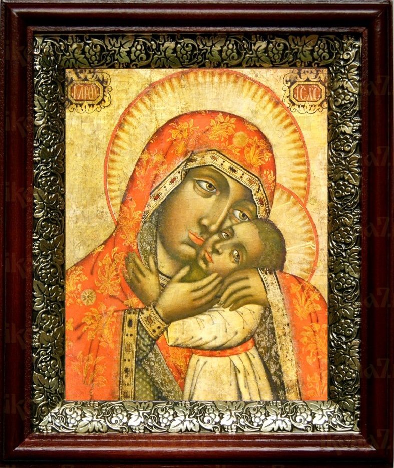 Дегтярёвская икона Божьей Матери (19х22), темный киот