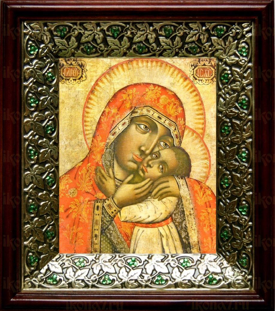 Дегтярёвская икона Божьей Матери (21х24), киот со стразами