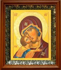 Десятинная икона Божьей Матери (19х22), светлый киот