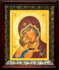 Десятинная икона Божьей Матери (19х22), темный киот