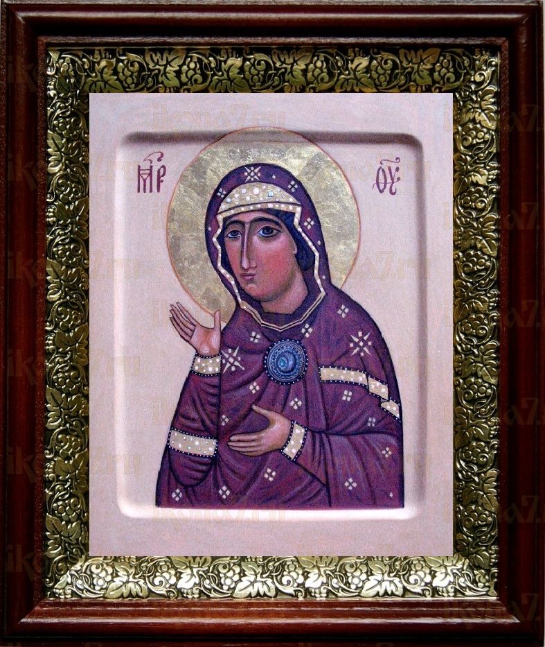 Едесская (Эдесская) икона Божьей Матери (19х22), темный киот