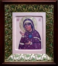 Едесская (Эдесская) икона Божьей Матери (21х24), киот со стразами