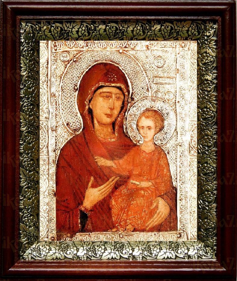 Елеоточивая (Элеовритисса) икона Божьей Матери (19х22), темный киот