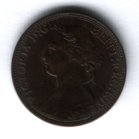1 фартинг 1875 г. Великобритания, XF