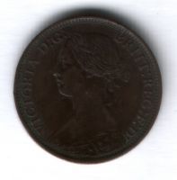 1 фартинг 1862 г. Великобритания, XF