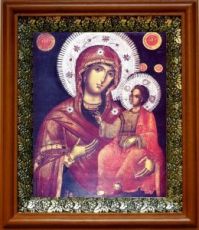 Григориатская икона Божьей Матери (19х22), светлый киот