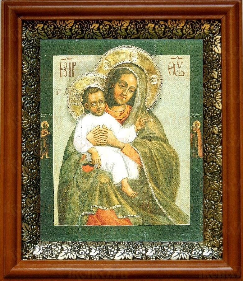 Евтропьевская икона Божьей Матери (19х22), светлый киот