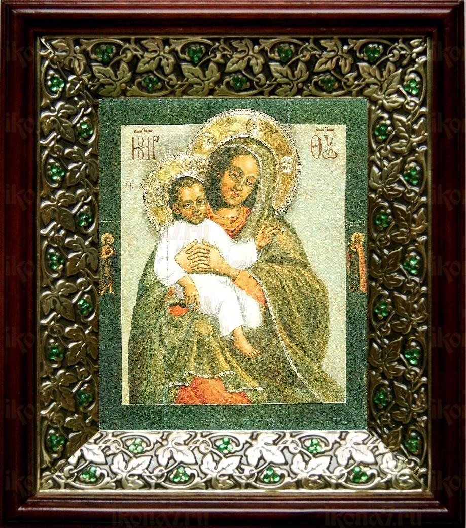 Евтропьевская икона Божьей Матери (21х24), киот со стразами