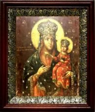 Дубовичская икона Божьей Матери (19х22), темный киот