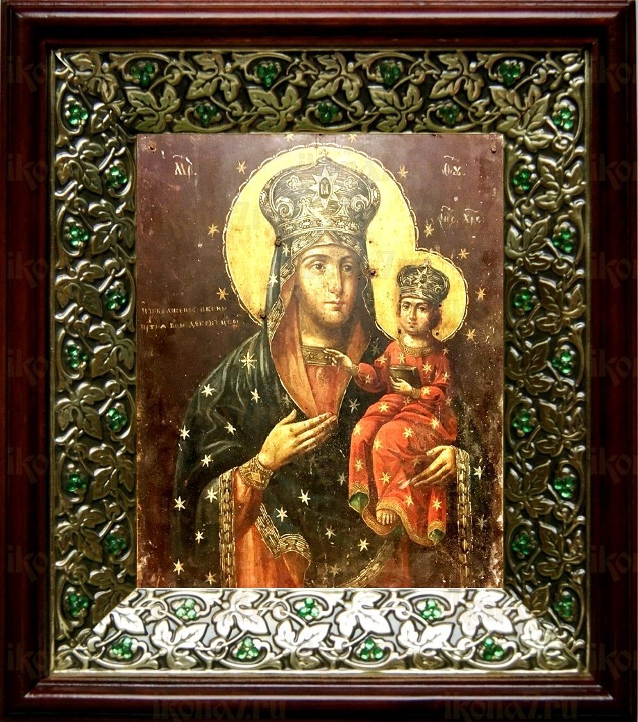 Дубовичская икона Божьей Матери (21х24), киот со стразами