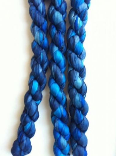 Индийский шёлковый шарф синего цета, купить в интернет-магазине в СПб