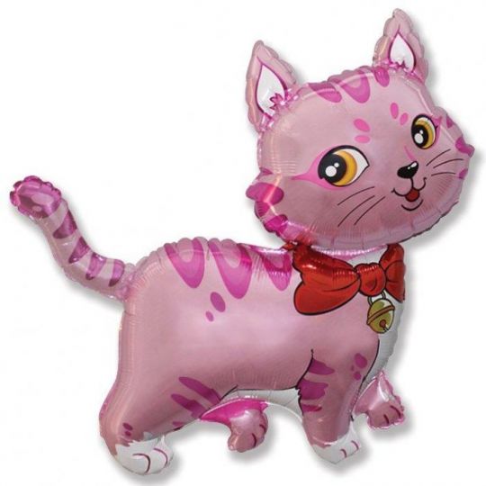 Котенок розовый на палочке