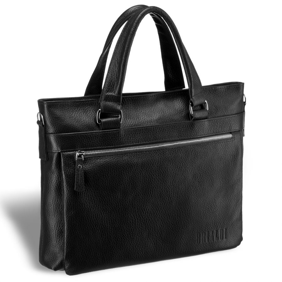 Легкая деловая сумка для документов BRIALDI Bosco (Боско) relief black