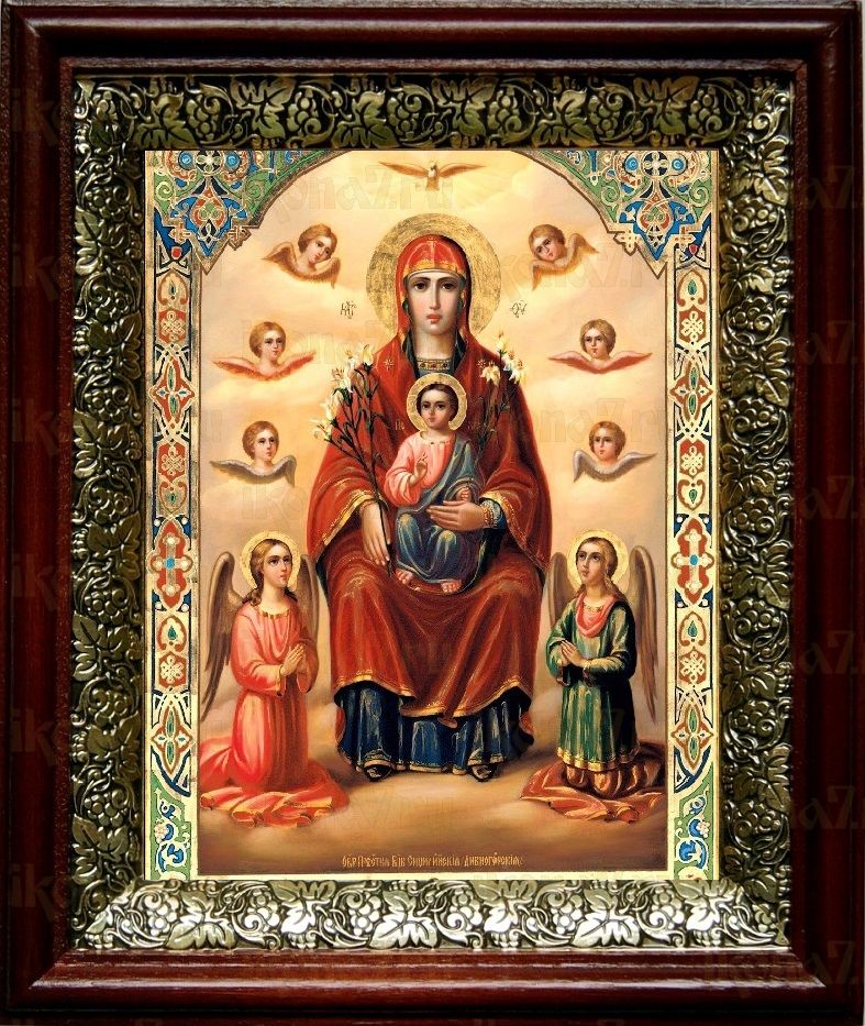 Дивногорская икона Божьей Матери (19х22), темный киот