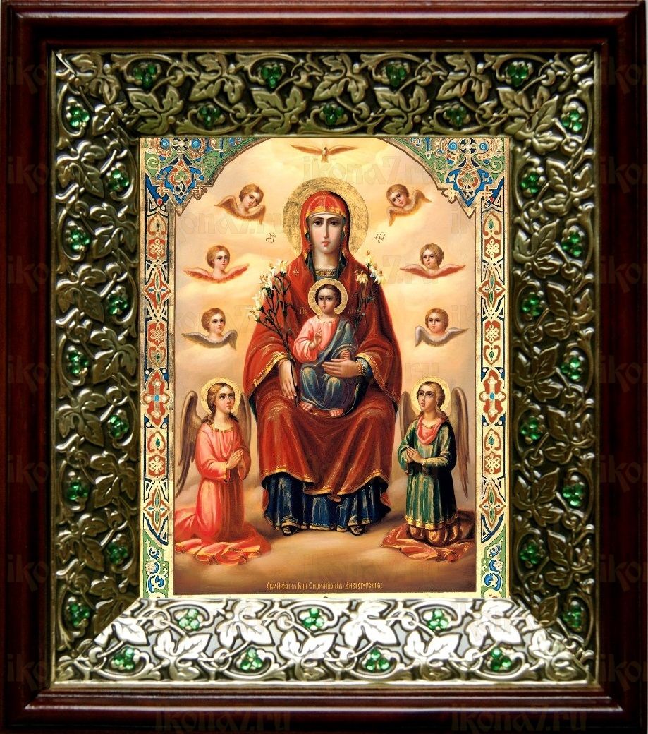 Дивногорская икона Божьей Матери (21х24), киот со стразами