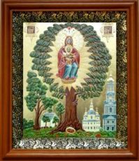 Елецкая Черниговская икона Божьей Матери (19х22), светлый киот