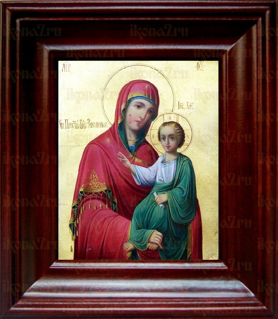 Закланная икона Божьей Матери (21х24), простой киот