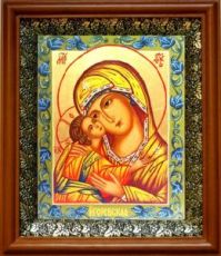 Игоревская икона Божьей Матери (19х22), светлый киот