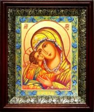 Игоревская икона Божьей Матери (19х22), темный киот