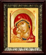 Игоревская икона Божьей Матери (19х22), темный киот
