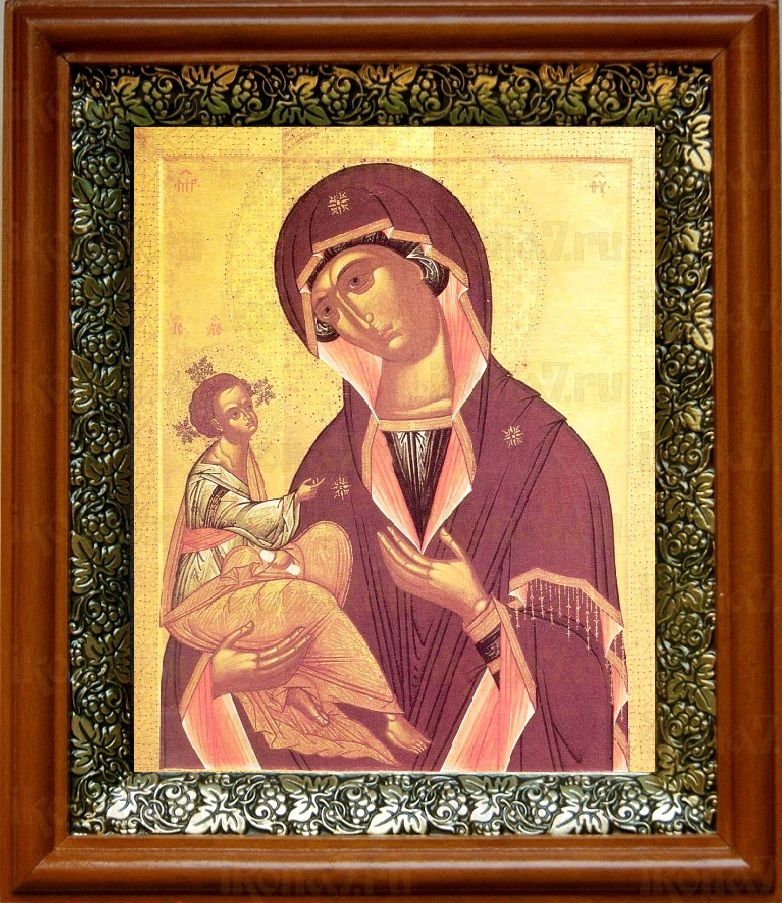 Иерусалимская икона Божьей Матери (19х22), светлый киот