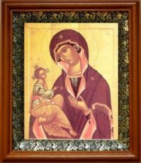 Иерусалимская икона Божьей Матери (19х22), светлый киот