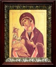 Иерусалимская икона Божьей Матери (19х22), темный киот