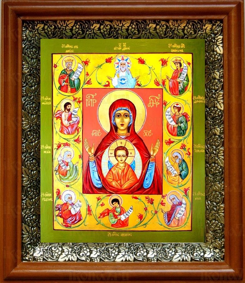 Курская-Коренная икона Божьей Матери (19х22), светлый киот