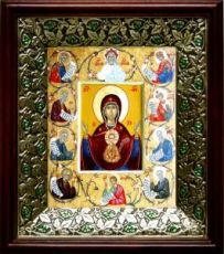 Курская-Коренная икона Божьей Матери (21х24), киот со стразами