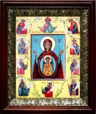 Курская-Коренная икона Божьей Матери (19х22), темный киот