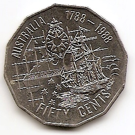200 лет Австралии 50 центов Австралия 1988