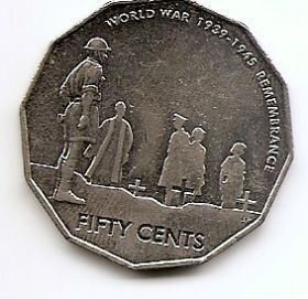 60 лет со дня окончания Второй Мировой войны 50 центов Австралия 2005