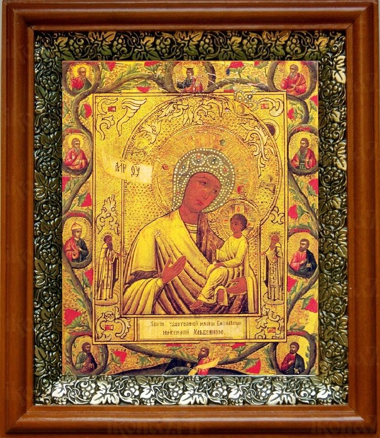 Хлебная икона Божьей Матери (19х22), светлый киот