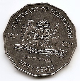 Столетие Федерации - Новый Южный Уэльс 50 центов Австралия 2001