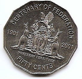Столетие Федерации - Северная территория 50 центов Австралия 2001