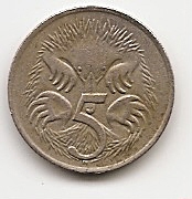 Ехидна (Регулярный выпуск) 5 центов Австралия 1966