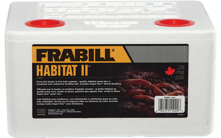 Контейнер Frabill Habitat II длительного хранения живых приманок до 8 порций с Super-Gro беддингом (#1020)