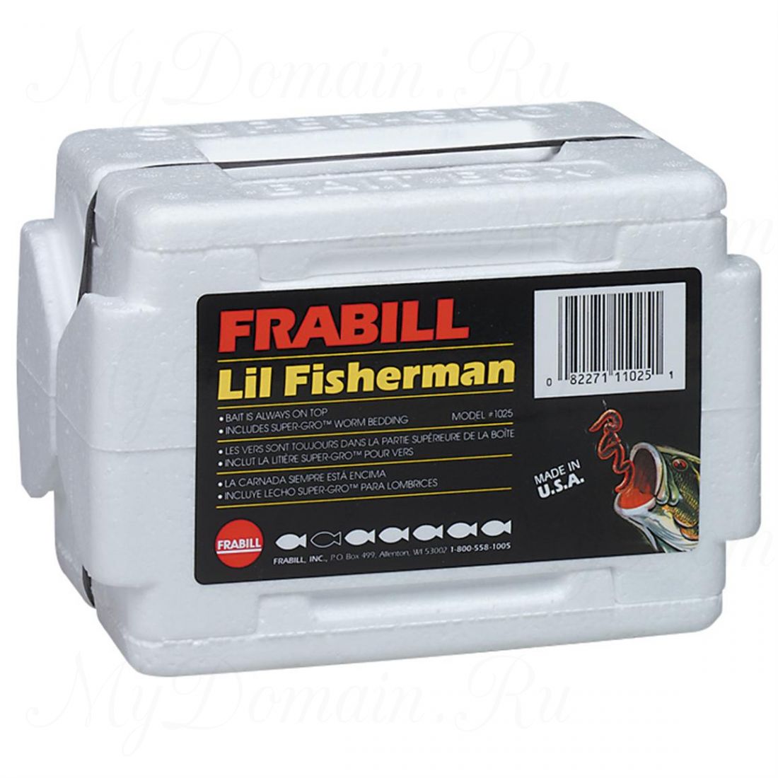 Контейнер двойной Frabill LIL' Fisherman worm Tote для хранения живых приманок до 2 порций с Super-Gro беддингом