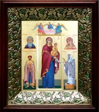 Максимовская икона Божьей Матери (21х24), киот со стразами