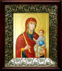 Минская икона Божьей Матери (21х24), киот со стразами