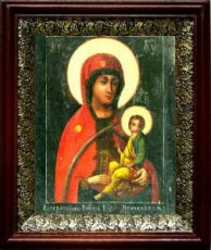 Молченская икона Божьей Матери (19х22), темный киот