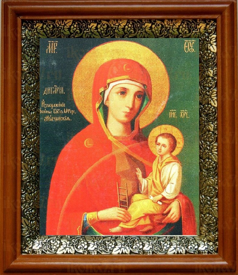 Молченская икона Божьей Матери (19х22), светлый киот