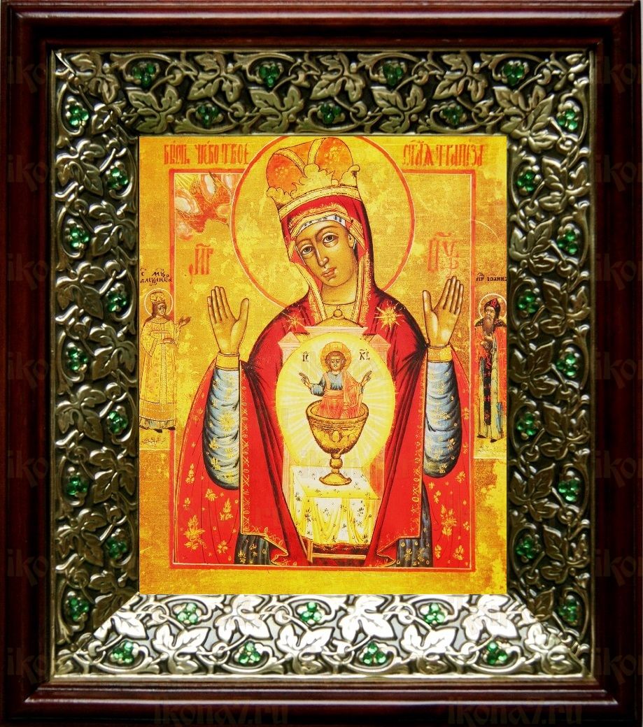 Никейская икона Божьей Матери (21х24), киот со стразами