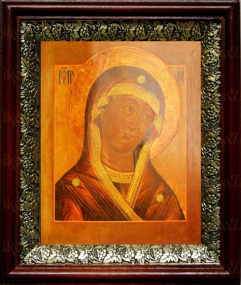 Огневидная икона Божьей Матери (19х22), темный киот